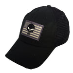 Punisher Over US Flag Patch - Black Mesh Back Hat