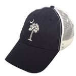 South Carolina Palmetto & Moon - Navy & White Distressed Mesh Back Hat