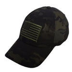 US Flag Patch - MultiCam Black Camo Hat